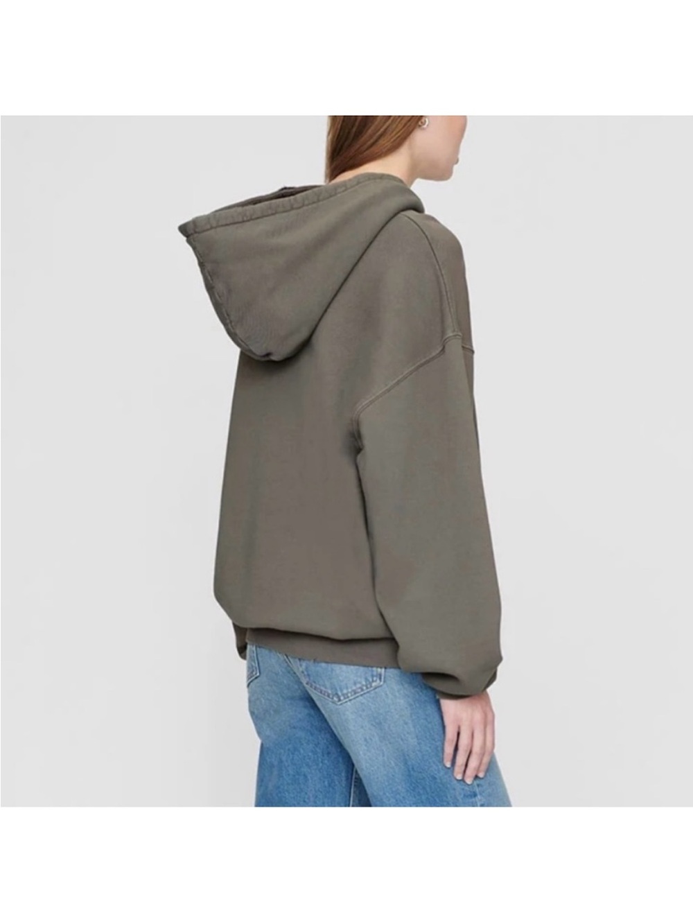 Anine Bing Harvey Sweatshirt Hoodie Olive green khaki - Picture 2 of 8
